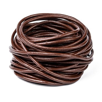 Leather Beading Cord, Cowhide Leather, DIY Necklace Making Material, Saddle Brown, 3mm, about 109.36 yards(100m)/bundle