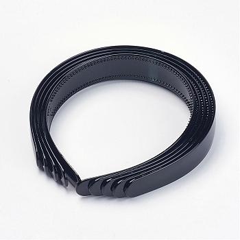 Plain Black Plastic Hair Band Findings, with Teeth, 16~25mm wide
