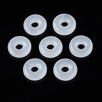 Imitation Jade Glass Linking Rings, Ring, White, 10x2.5mm, Hole: 3mm