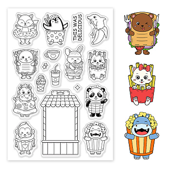 PVC Plastic Stamps, for DIY Scrapbooking, Photo Album Decorative, Cards Making, Stamp Sheets, Animal Pattern, 16x11x0.3cm