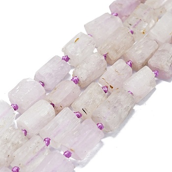 Natural Kunzite Beads Strands, Frosted, Nuggets, 10~12x7~8mm, Hole: 0.8mm, about 32~33pcs/strand, 16.54''(42cm)