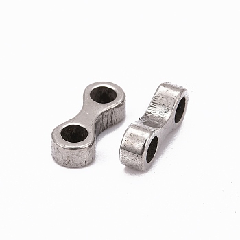 201 Stainless Steel Bead Spacer Bars, Stainless Steel Color, 12x5x2mm, Hole: 2.5mm