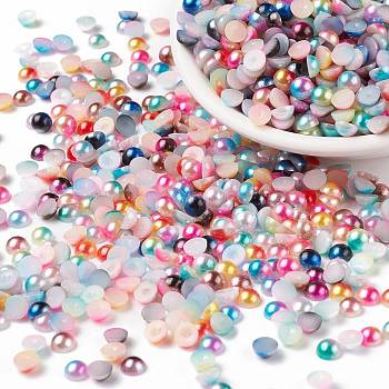 Imitation Pearl Acrylic Cabochons, Dome, Mixed Color, 6x3mm, about 5000pcs/bag