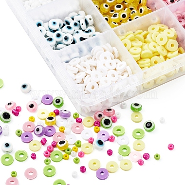 Lot of Assorted Beads for Jewelry Making Evil Eye Plastic Glass