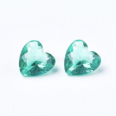 5mm MediumTurquoise Heart Cubic Zirconia Cabochons