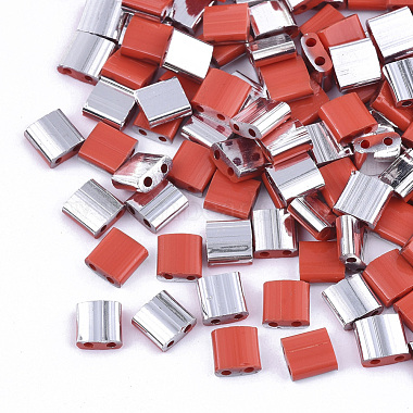 Red Square Glass Beads