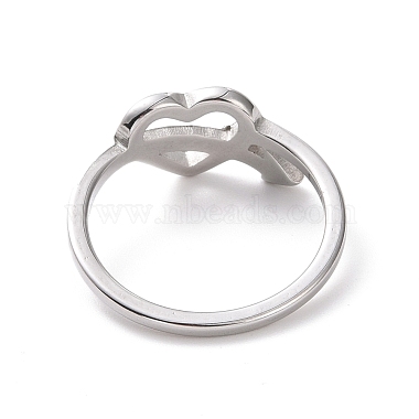 Crystal Rhinestone Heart with Arrow Finger Ring(RJEW-D120-18P)-3