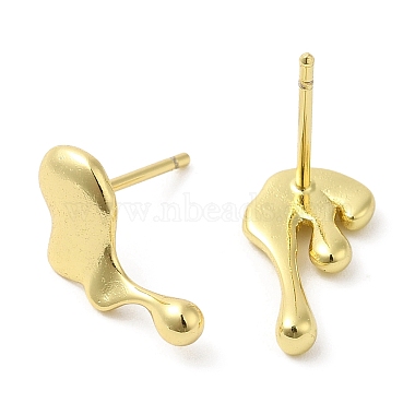 Rack Plating Brass Melting Twist Asymmetrical Earrings(EJEW-D059-18G)-2