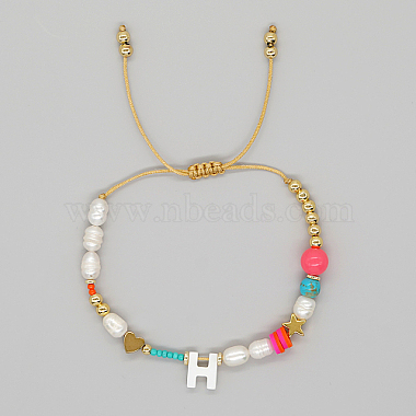 Colorful Letter H Pearl Bracelets