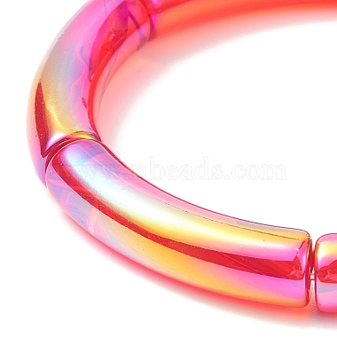 4Pcs 4 Color Acrylic Curved Tube Stretch Bracelets Set for Women(BJEW-JB09305-01)-5