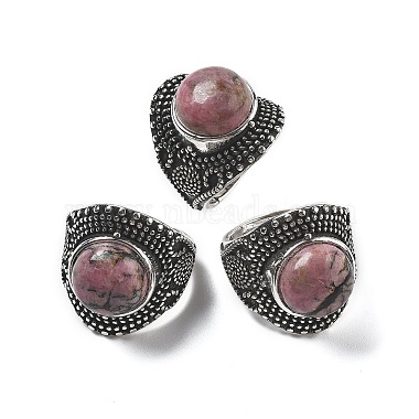 Natural Rhodonite Adjustable Rings(RJEW-I108-03AS-07)-4