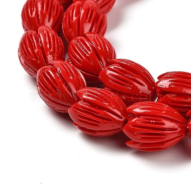 Synthetic Coral Dyed Carved Beads Strands(CORA-P004-01B)-3