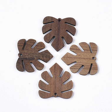 SaddleBrown Leaf Wood Pendants