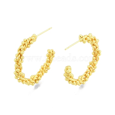 Brass Twist Rope Stud Earrings(EJEW-G322-08MG)-2