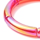 4Pcs 4 Color Acrylic Curved Tube Stretch Bracelets Set for Women(BJEW-JB09305-01)-5