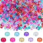 1000Pcs Plastic Beads, with Glitter Powder, Rondelle, Mixed Color, 9x6mm, Hole: 3.5mm(KY-SZ0001)