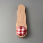 Wood Tailors Clapper, Hardwood Seam Presser Tool, with Needle Cushion, Teardrop, PeachPuff, 24x7x5.7cm(TOOL-WH0155-35)