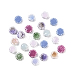 Glazed Porcelain Round Beads, Glossy Ceramic Beads for Bracelet Accessory, Daisy, Mixed Color, 10x9.5x4.5mm, Hole: 1.8mm(X-PORC-R003-01)