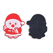Printed Embossed Opaque Acrylic Cabochons, Christmas Style, Snowman, Red, 44.5x35.5x2mm(OACR-N135-01A-01A)