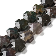 Natural Indian Agate Beads Strands, Faceted, Cross, 12~13x12~12.5x5~6mm, Hole: 1.4mm, about 17pcs/strand, 8.27 inch(21cm)(G-K357-C10-01)