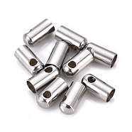 201 Stainless Steel Cord Ends, End Caps, Column, Stainless Steel Color, 10x5mm, Hole: 2.5mm, Inner Diameter: 4.5mm(STAS-F250-10P-Q)