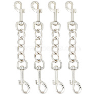 4Pcs Alloy Double Swivel Clasps, with Iron Chain, Pet Supplies, Platinum, 152mm(FIND-GO0001-81P)