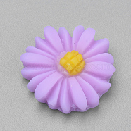 Resin Cabochons, Chrysanthemum, Medium Purple, 16~17x5mm(CRES-Q197-24B)