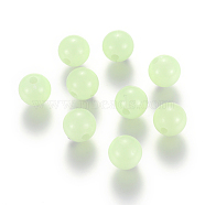 Luminous Acrylic Round Beads, Pale Green, 4mm, Hole: 1.5mm, 100pcs(LACR-YW0001-01-4mm)
