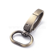 Alloy Swivel Clasps, D Rings Swivel Snap Hook, for Webbing Bags Straps, Brushed Antique Bronze, 47x25x8mm, Hole: 9x19mm(X-PALLOY-WH0067-78AB)