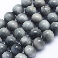 Natural Hawk's Eye Beads Strands, Eagle Eye Stone, Round, Grade A, 6~6.5mm, Hole: 1mm, about 64pcs/strand, 15.5 inch(39.5cm)(G-L478-03-6mm)