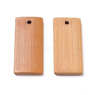 Bamboo Pendants, Rectangle, Dark Salmon, 44.5x19.5x3.5mm, Hole: 2.5mm(WOOD-WH0098-47)