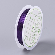 Round Copper Wire, for Jewelry Making, Purple, 0.3mm, about 25m/roll(CWIR-CJC0001-08)