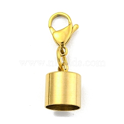 304 Stainless Steel Cord Ends, with Lobster Claw Clasps, Golden, 33mm, Inner Diameter: 10mm(STAS-K273-07F-G)
