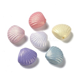 Opaque Acrylic Beads, Mixed Color, Shell Shape, 14.5x16.5x7.5mm, Hole: 1.6mm, about 510pcs/500g(OACR-G033-03B)