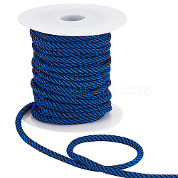 20 Yards Round Polyester Cords, Twisted Round Rope, with 1Pc Plastic Spool, for Garment Accessories, Black, Royal Blue, 5mm(OCOR-BC0005-96C)
