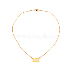 Number Necklace, 304 Stainless Steel 111 Pendants Necklace, Lucky Numerology Jewelry for Women, Golden, 18.42inch(46.8cm), Pendant: 12.5x21x1.5mm(NJEW-TAC0006-01G-01)