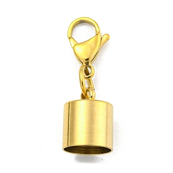 304 Stainless Steel Cord Ends, with Lobster Claw Clasps, Golden, 33mm, Inner Diameter: 10mm