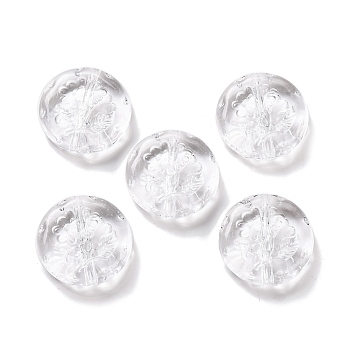 Transparent Acrylic Beads, Flat Round, Clear, 18x5.5mm, Hole: 1.8mm