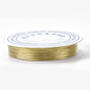 Round Copper Jewelry Wire, Gold, 28 Gauge(0.3mm), about 65.61 Feet(20m)/roll
