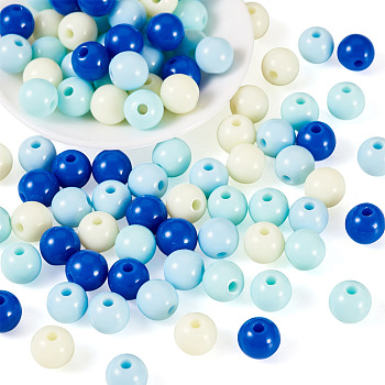 10G Opaque Acrylic Beads, Round, Blue, 5~5.5x5.5~5.8x5.5~5.8mm, Hole: 1.5mm