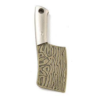 Tibetan Style Alloy Pendants, Knife Shape, Antique Bronze, 52x18x5mm, Hole: 3mm