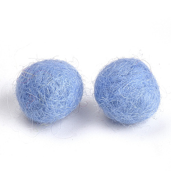 DIY Doll Craft Wool Felt Ball, Craft Decoration, Cornflower Blue, 18~23mm