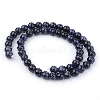 Chapelets de perles en pierre d'or bleue synthétique(X-G-Q462-10mm-28)-2