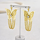 Iron Filigree Butterfly Dangle Leverback Earrings(SQ8048)-1
