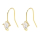 Brass Micro Pave Cubic Zirconia Earrings Findings(EJEW-B063-05G-06)-1