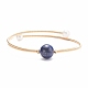 Natural Pearl & Lapis Lazuli Round Beaded Wrap Cuff Bangle(BJEW-JB07923-02)-1