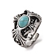 Oval Synthetic Turquoise Cuff Rings(RJEW-B107-14AS-01)-2