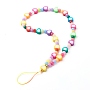 Imitation Jelly Acrylic Beads and Handmade Polymer Clay Beads Mobile Straps, with Nylon Thread, 304 Stainless Steel Beads and Brass Crimp Beads Covers, Heart & Round, Colorful, 26.5cm