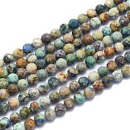Natural Chrysocolla Beads Strands, Round, Faceted, 6mm, Hole: 0.8mm, about 64pcs/Strand, 15.35 inch(39cm)(G-K310-A16-6mm)