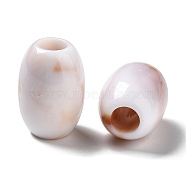 Imitation Gemstone Acrylic Beads, Large Hole Beads, Barrel, White, 13x18mm, Hole: 5.5mm, about: 300pcs/500g(OACR-Z004-02)
